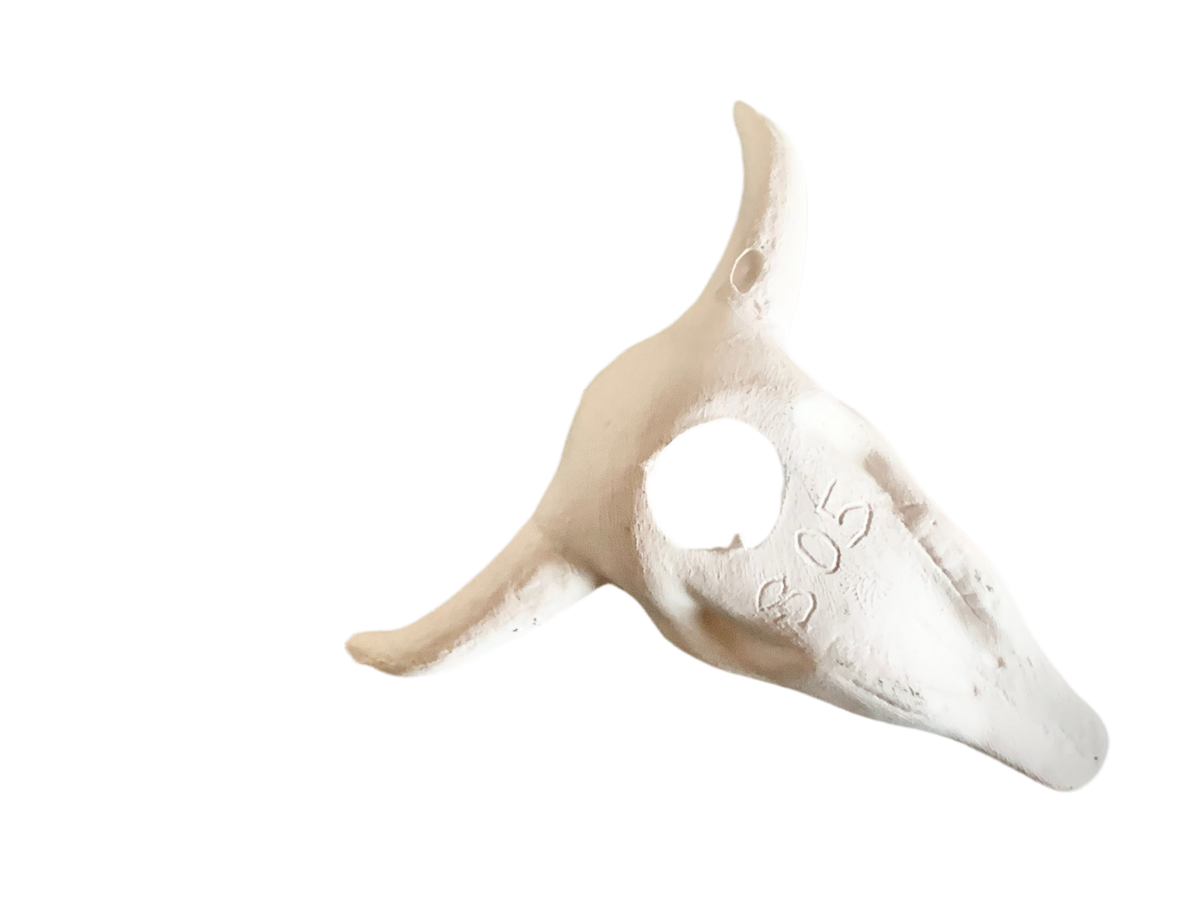 Handmade Ceramic Steer Bull Head Skull