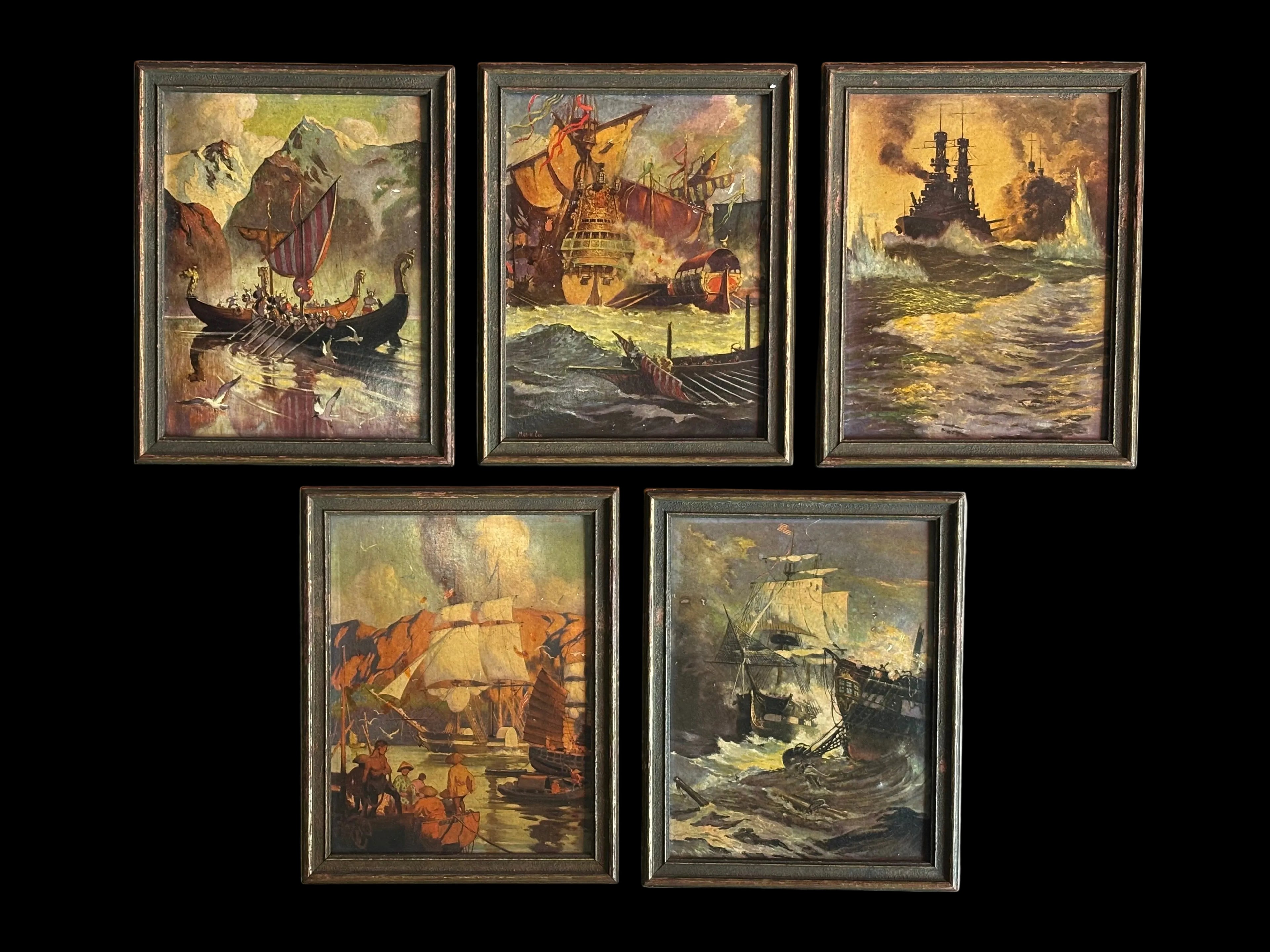 Antique Nautical Print Set