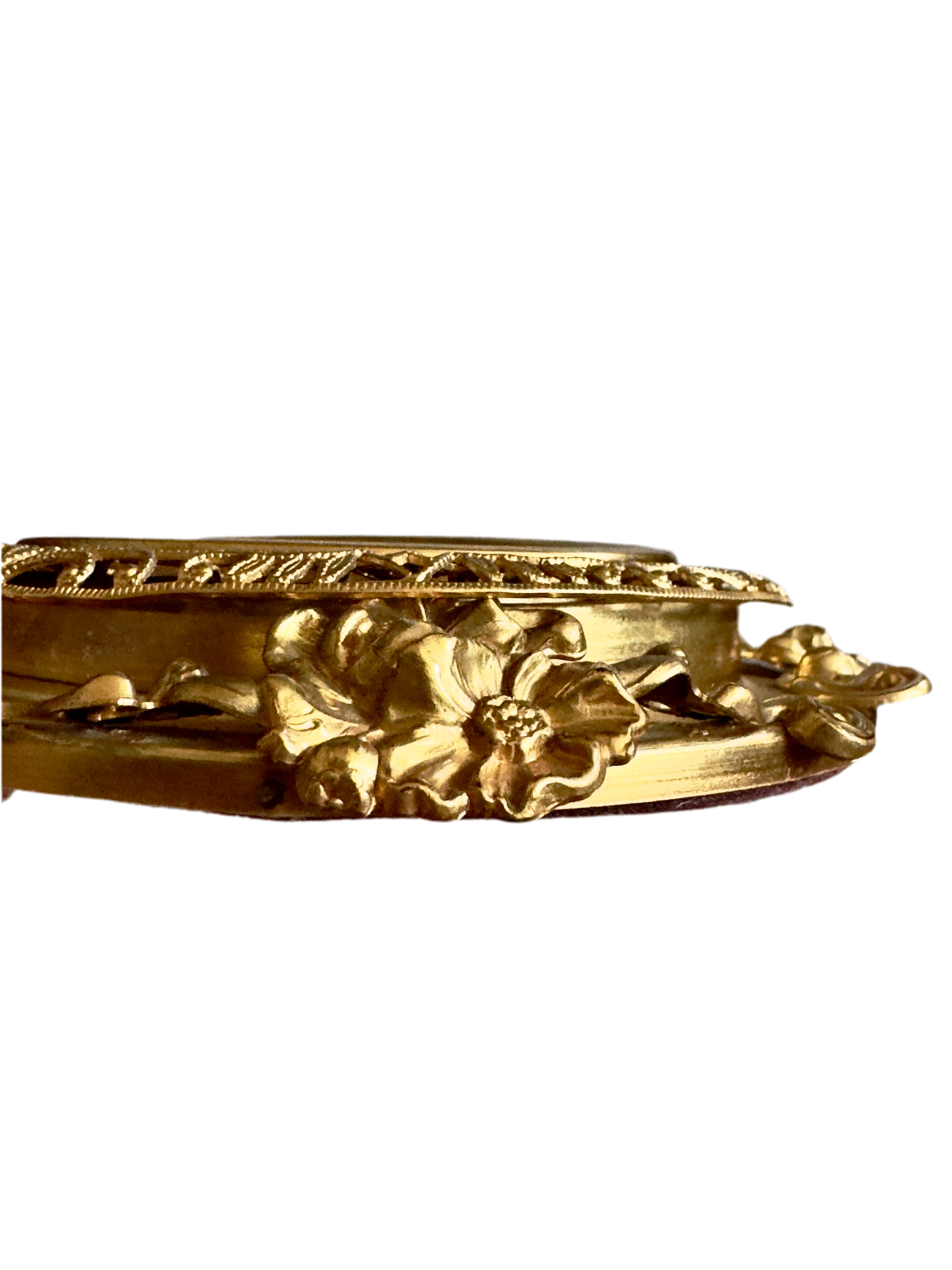 Yellow Carpenter Bee Gemstone Antique Convex Frame