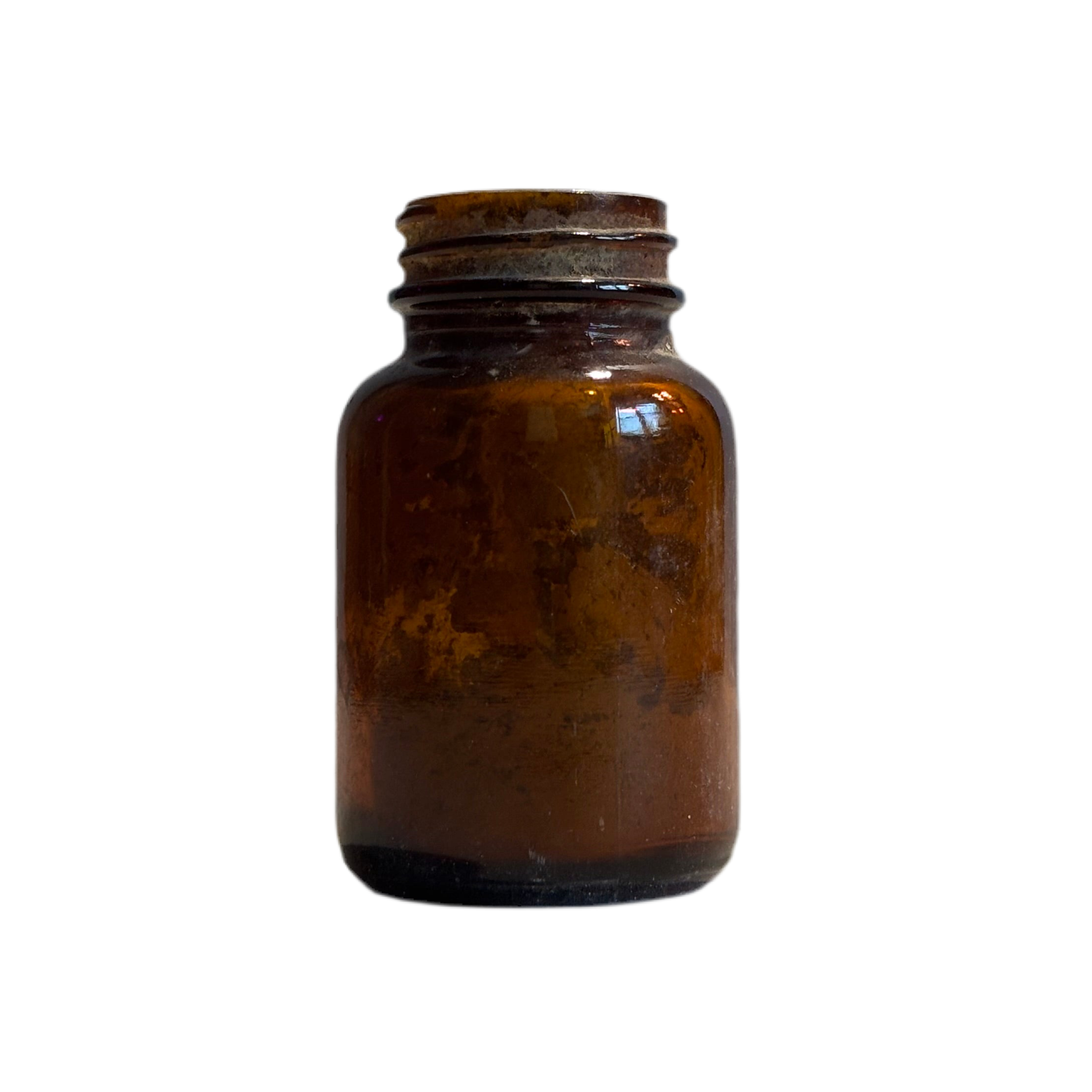 Brown glass bottle on a white background