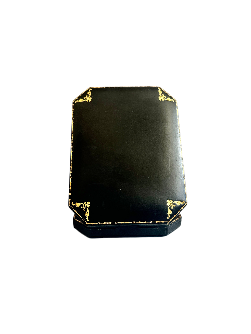 Blue Pansy Butterfly Antique Pearl Frame with Leather Velvet Display Case