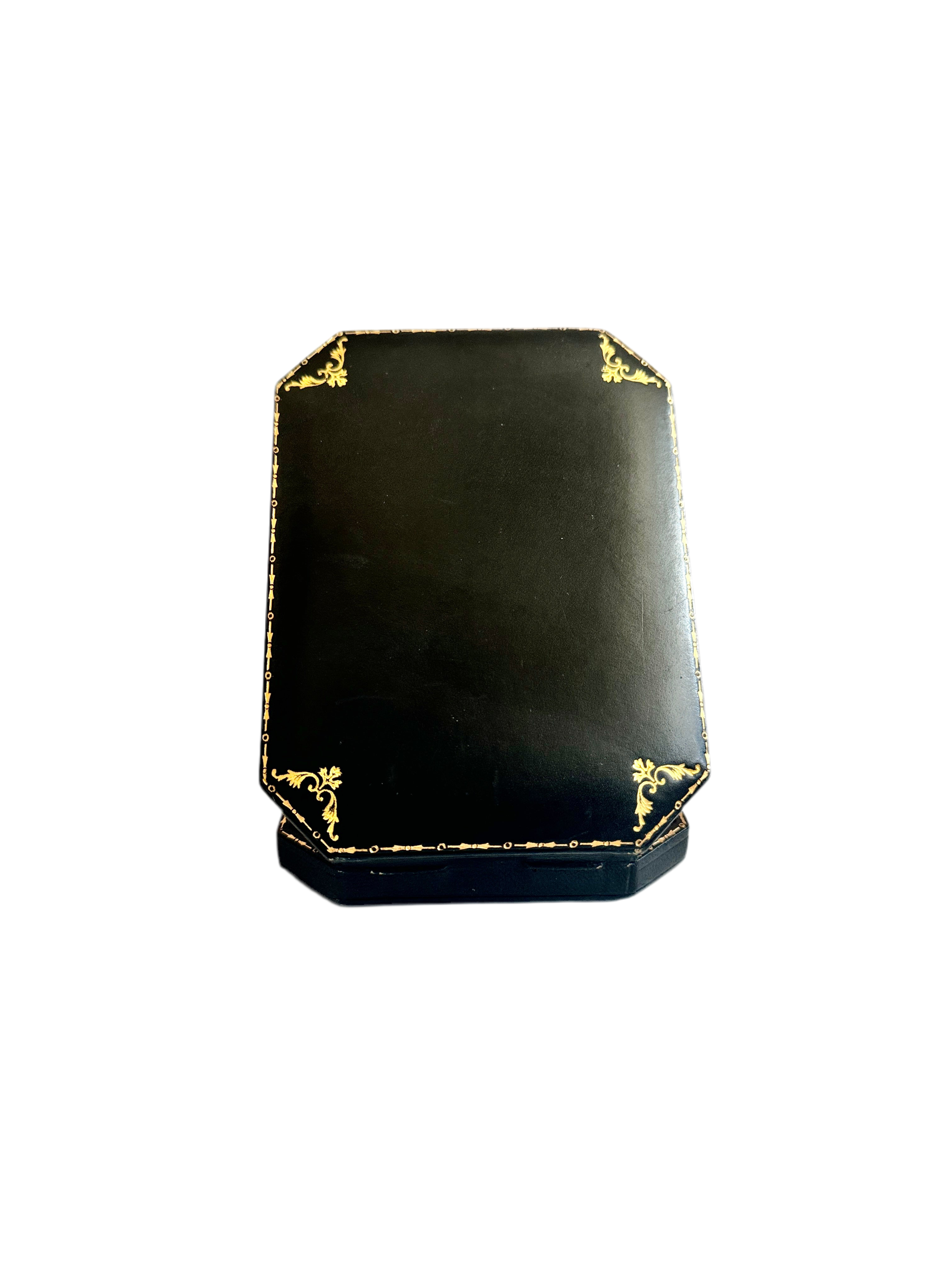 Blue Pansy Butterfly Antique Pearl Frame with Leather Velvet Display Case