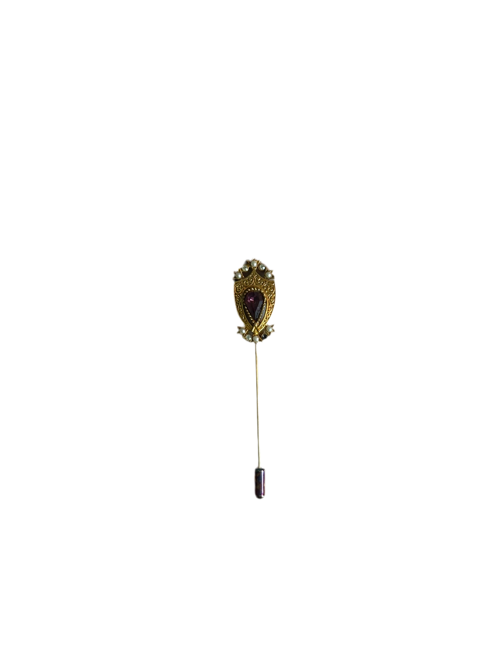 Jewel and Pearl Encrusted Lapel Pin