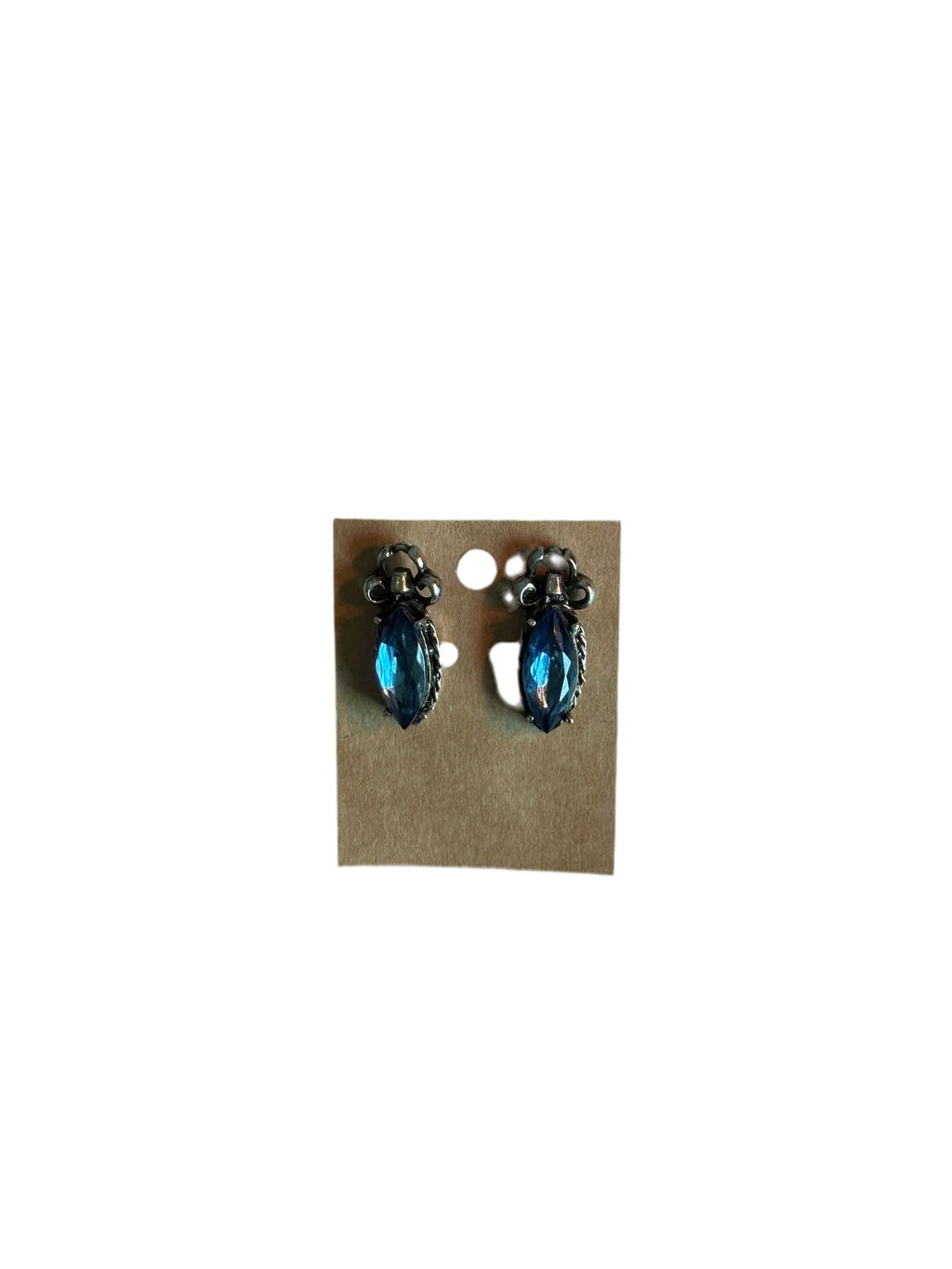 Blue Gemstone Vintage Earrings
