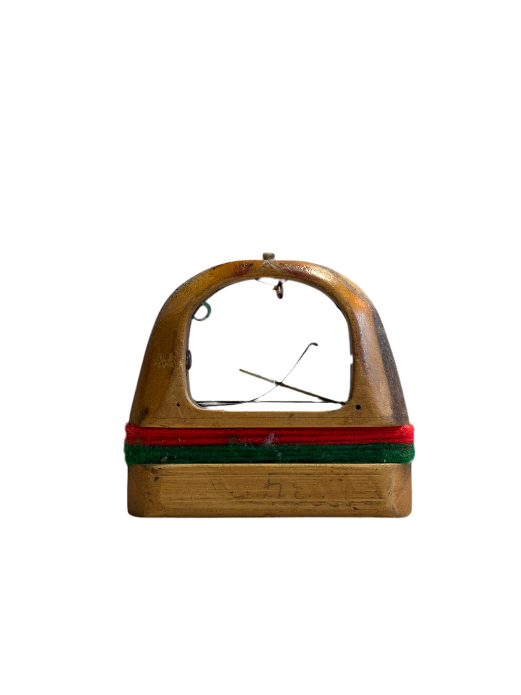 Antique Red & Green Threaded Loom Shuttle