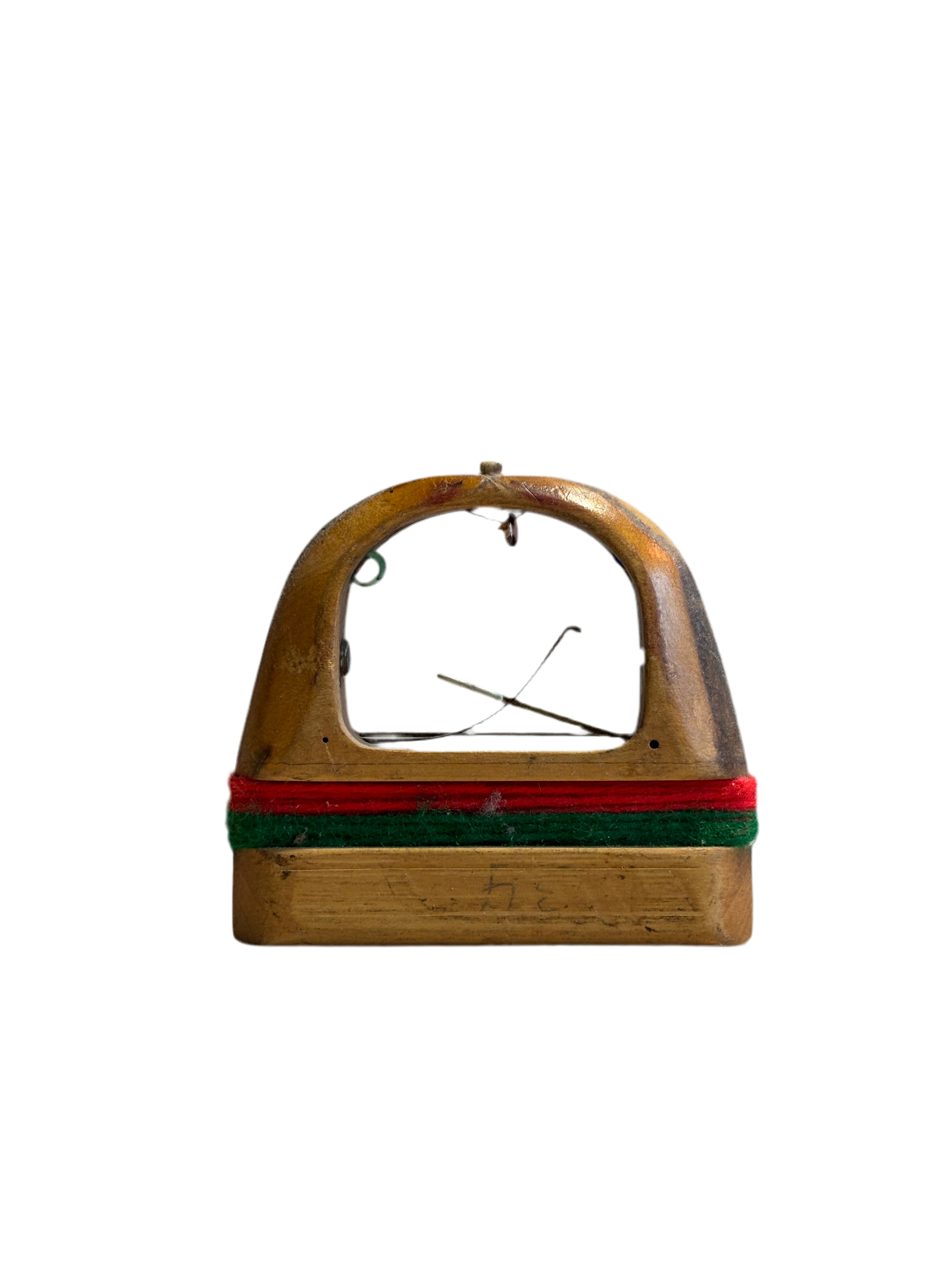 Antique Red & Green Threaded Loom Shuttle