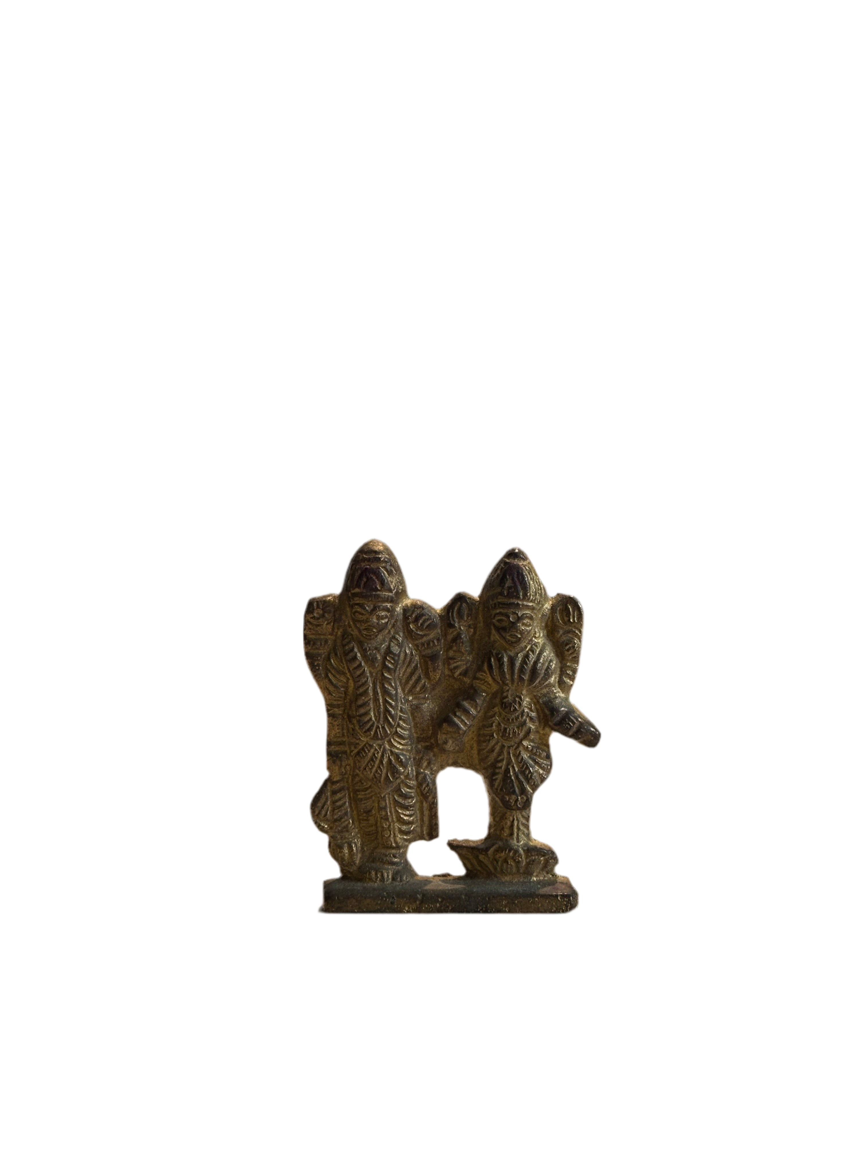 Hindu Vishnu and Laxmi Brass Miniature
