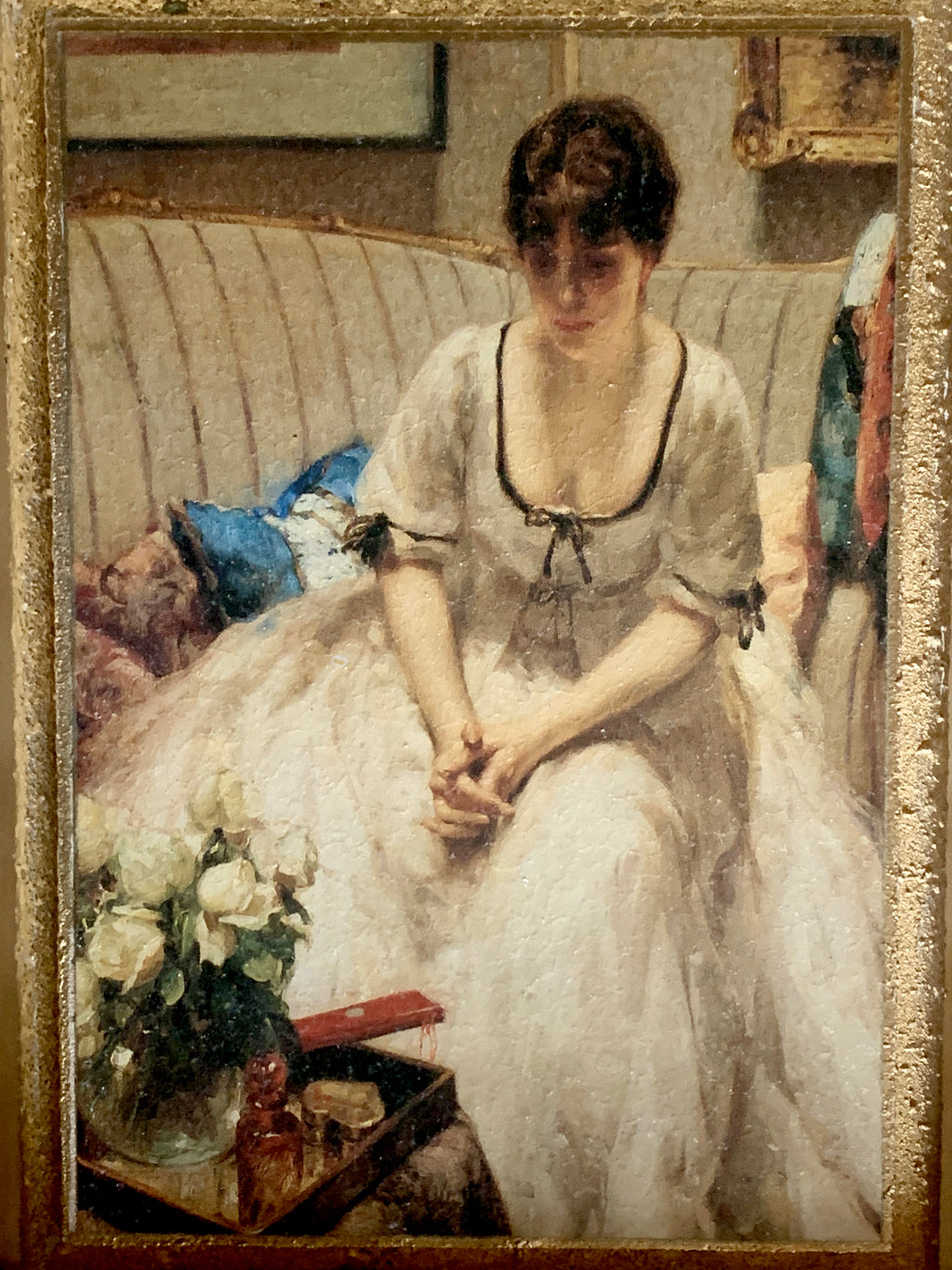 Vintage Shadow Box Frame Portrait of a Woman