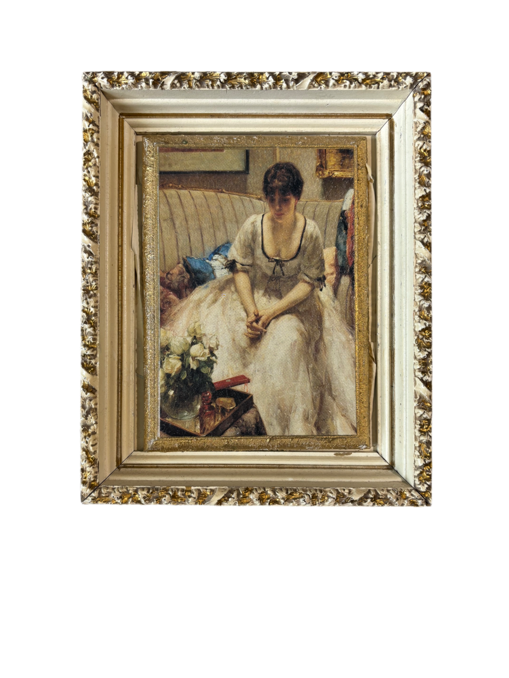 Vintage Shadow Box Frame Portrait of a Woman
