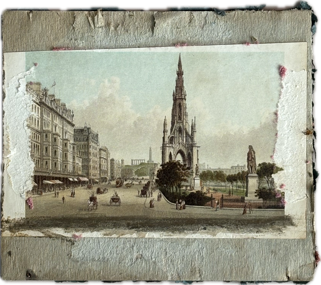 Vintage Scott Monument & Princes Street in Edinburgh Print