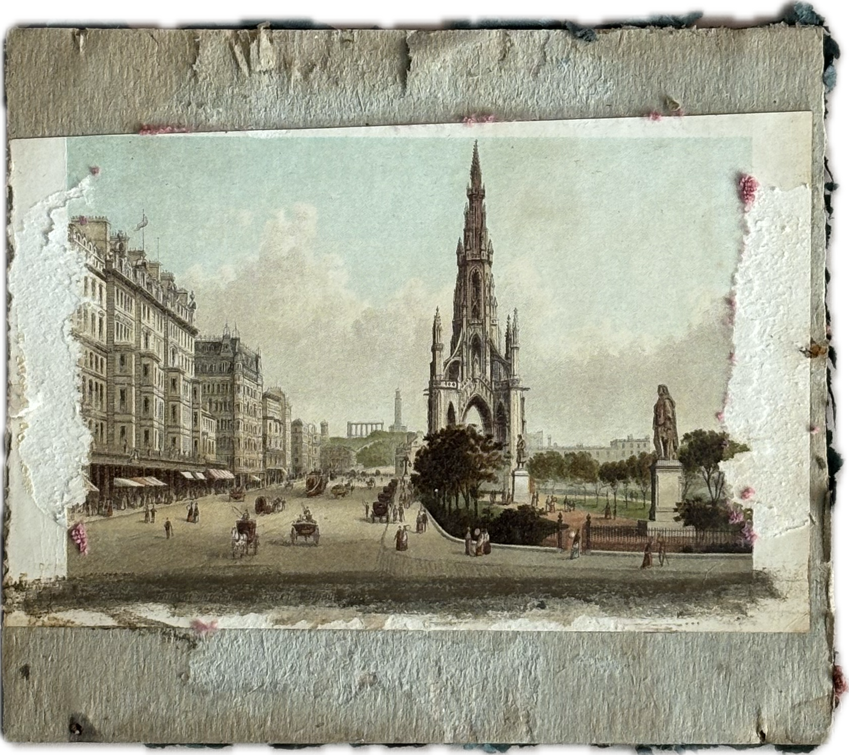 Vintage Scott Monument & Princes Street in Edinburgh Print