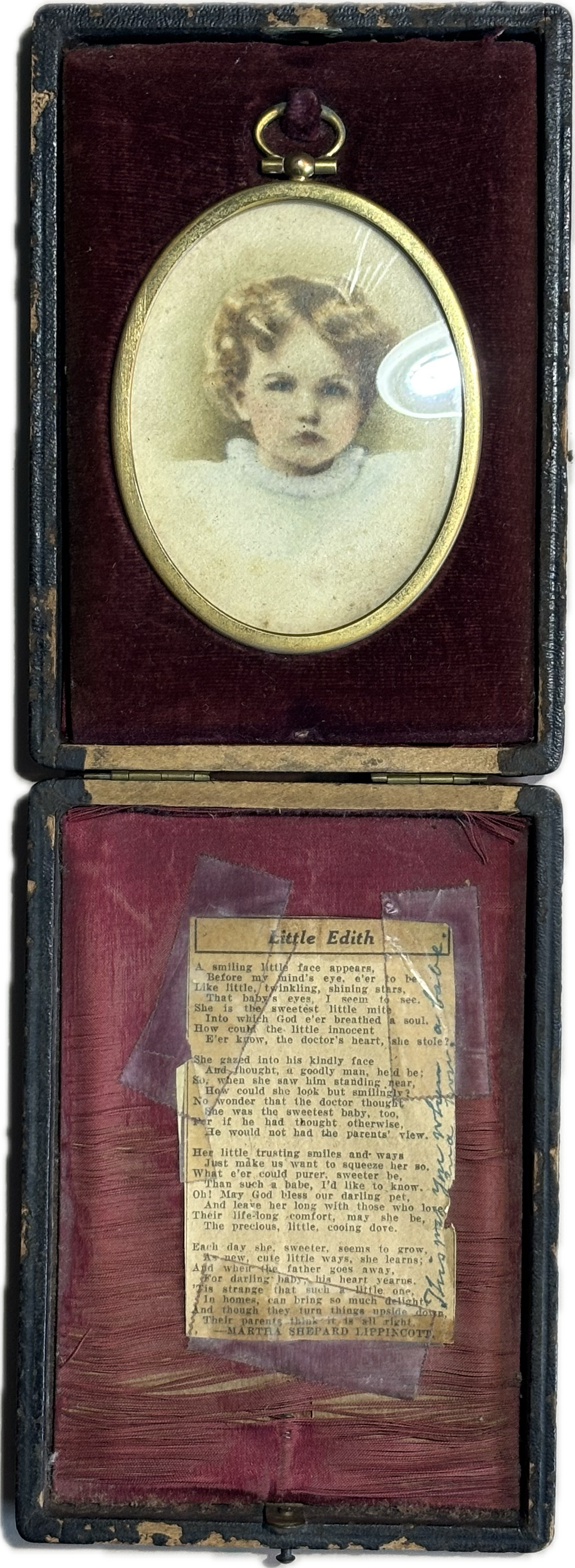 Victorian Little Edith Mourning Portrait Case
