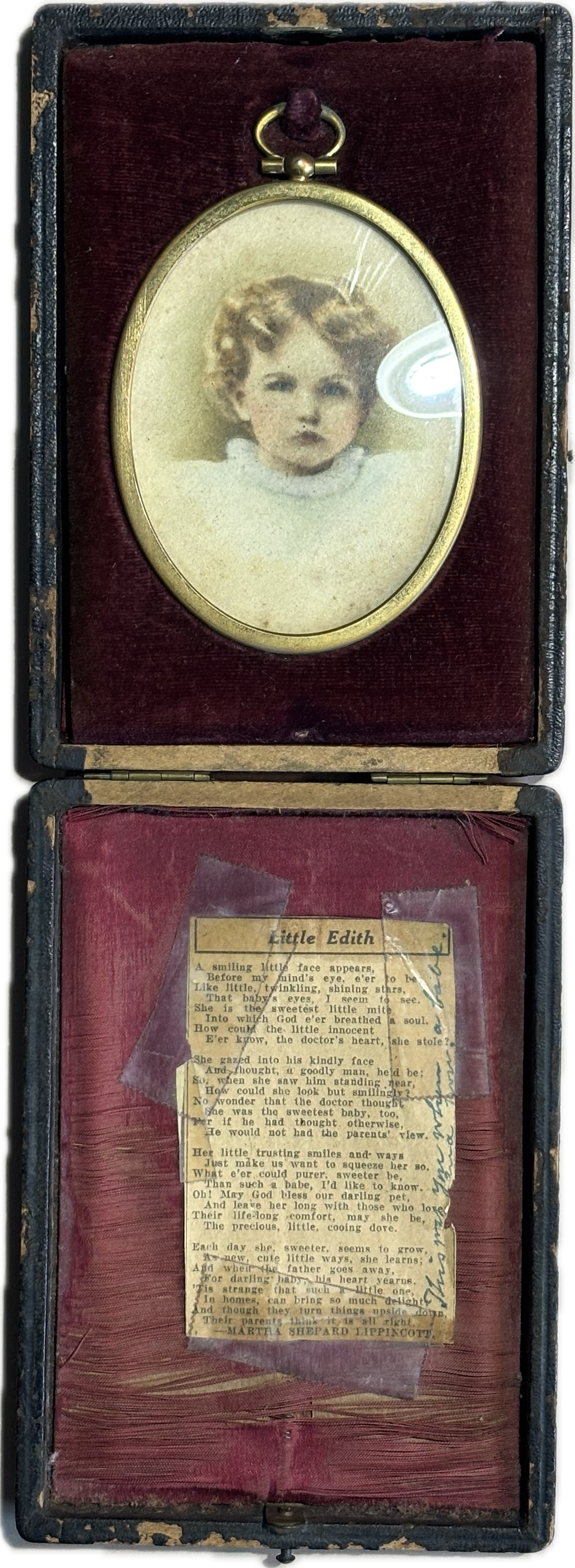 Victorian Little Edith Mourning Portrait Case