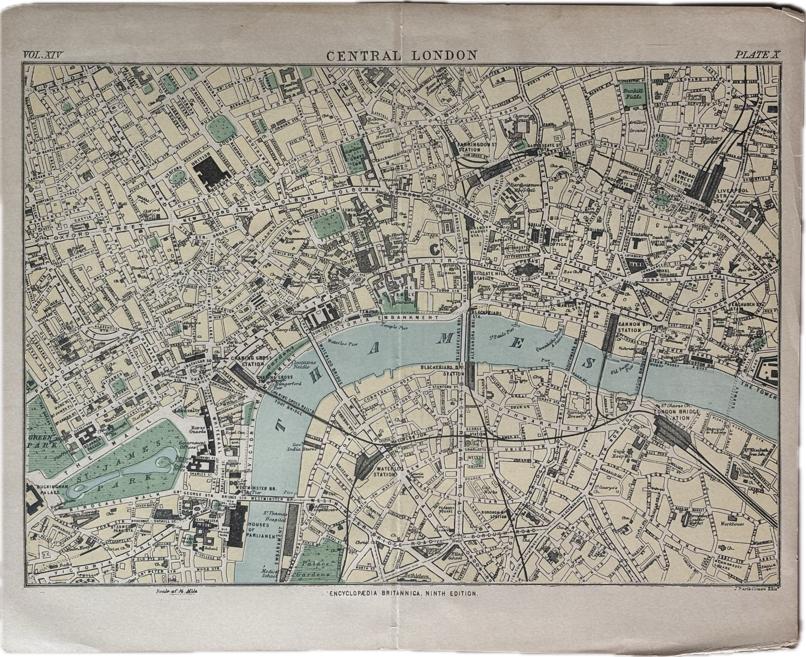 1895-1904 Central London Antique Map Plan