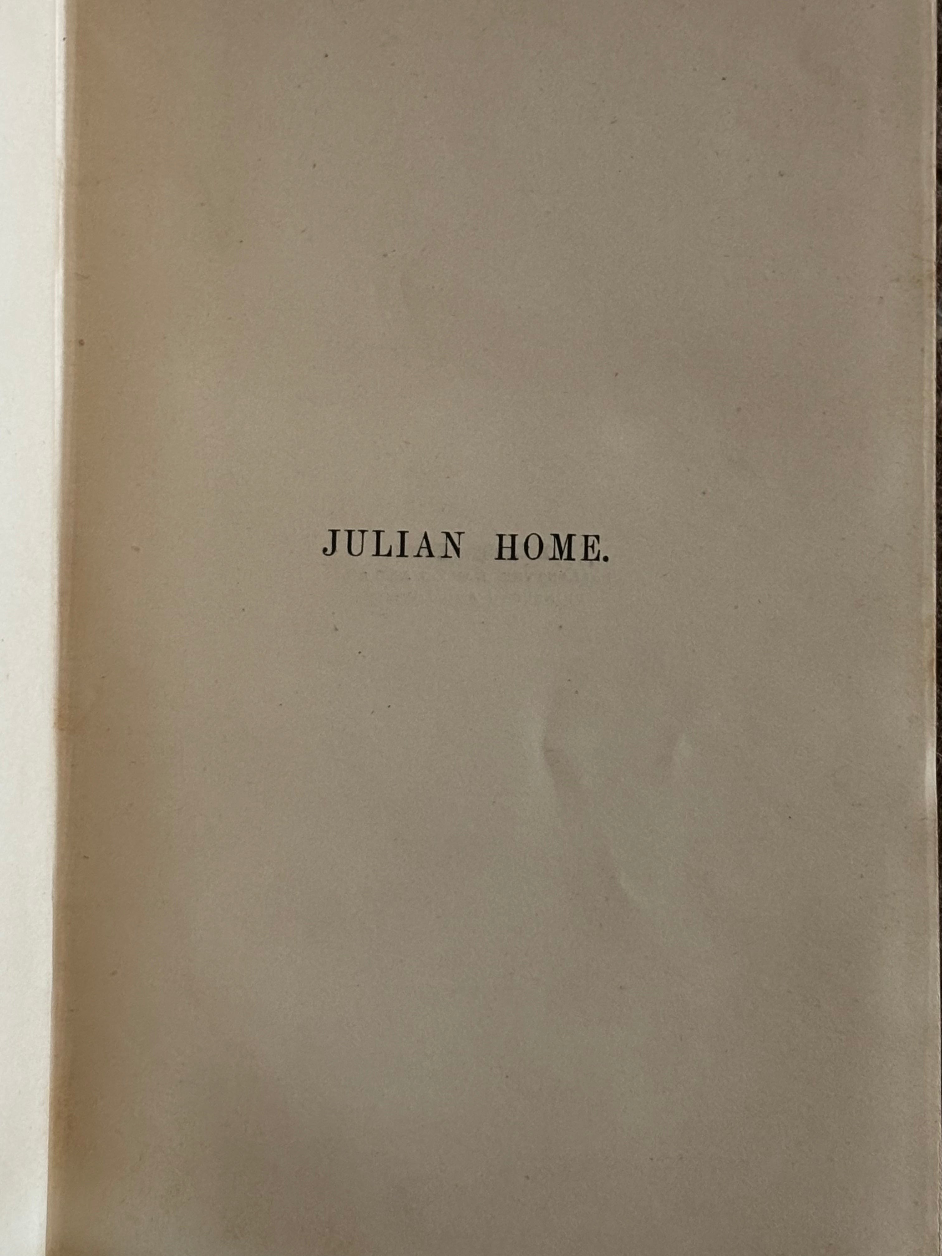 Julian Home: A Tale of College Life